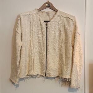 Free People M Cream Textured Women's Jacket